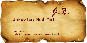 Jakovics Noémi névjegykártya